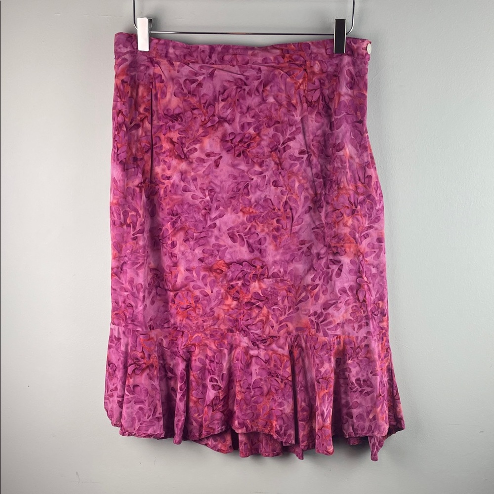 Wind River Watercolor Ruffle Hem Skirt Size L
